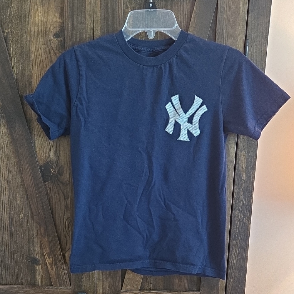 Majestic Blue and White Short Sleeve Tee with Iconic Logo